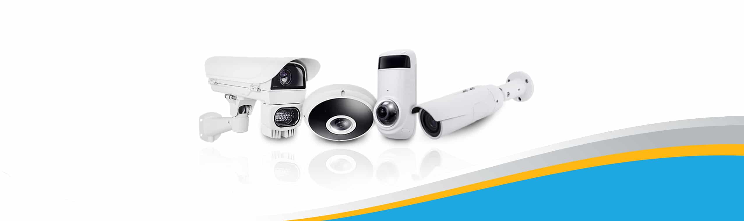 A collage of various video and security cameras.